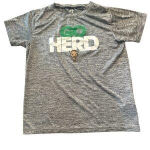 Marshall University Thundering Herd T-Shirt - Youth Size Large 10-12 - Gray